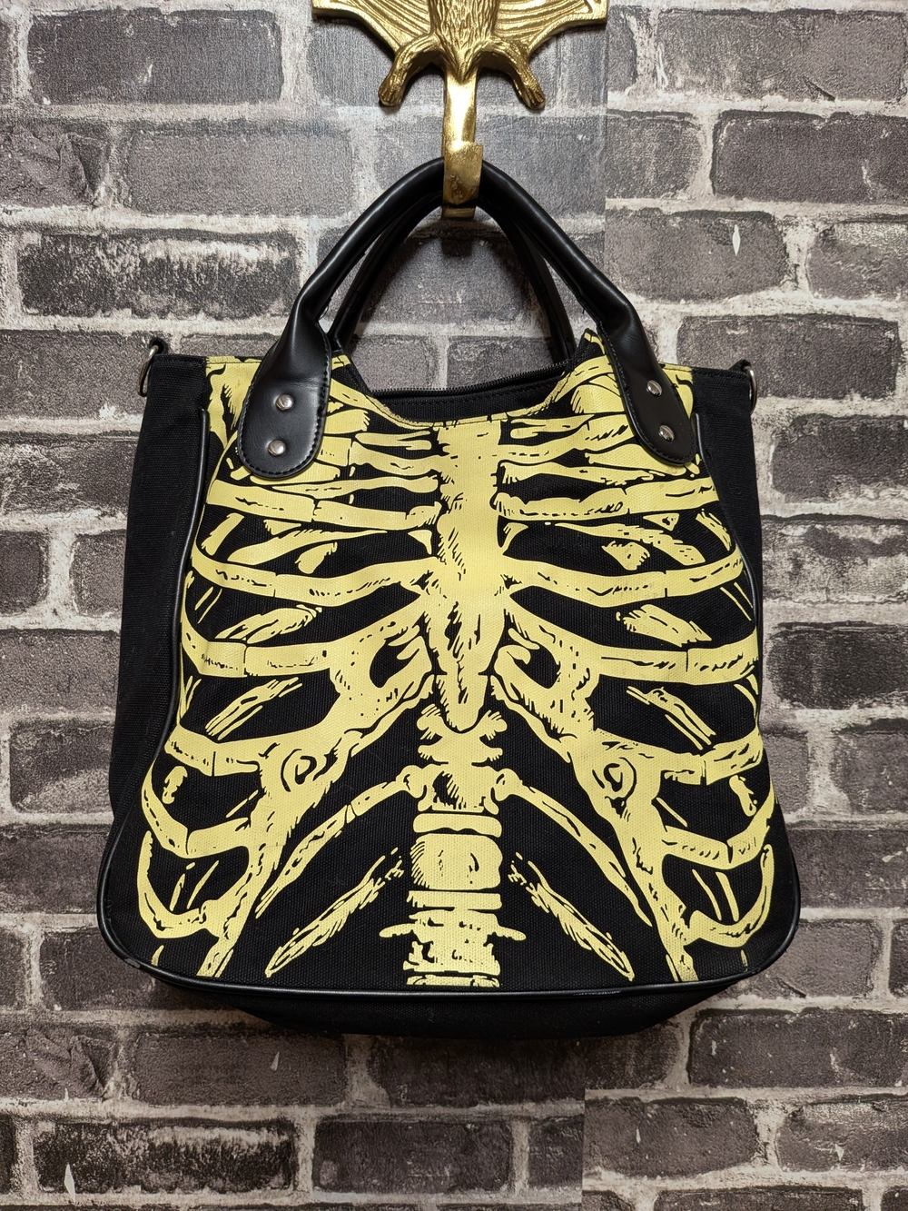 Skeleton Glow In The Dark Print Tote Bag